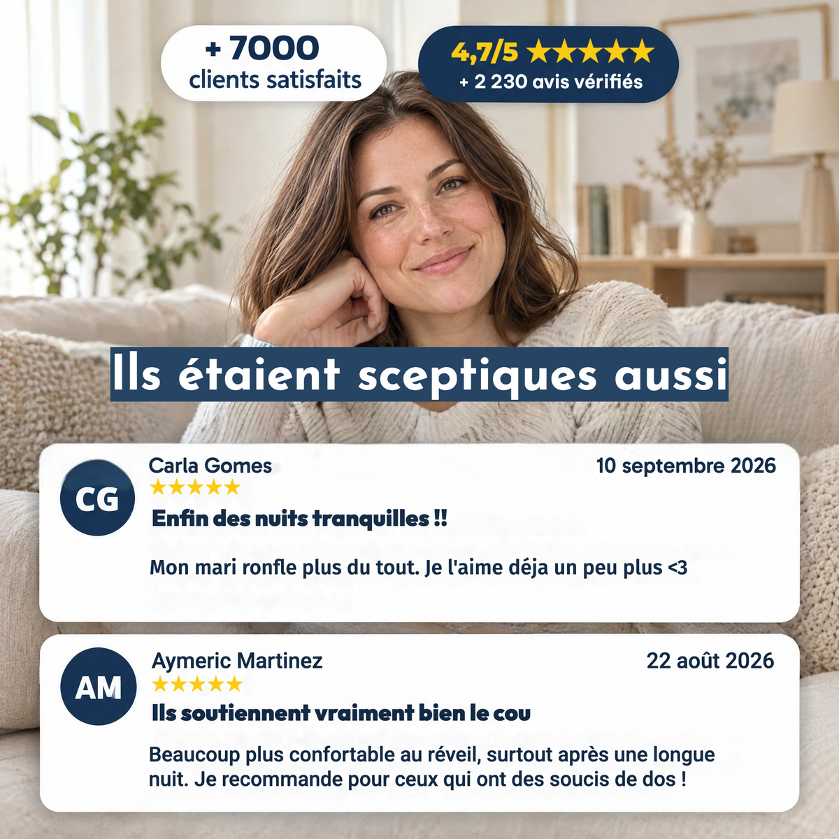 SOMÉLYA — Oreiller Ergonomique à Mémoire de Forme